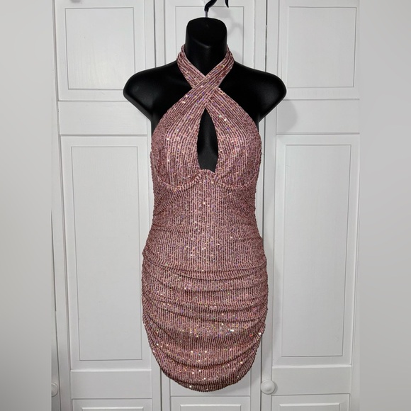 Pink Sequin Dress Size XS EUC - Picture 3 of 6